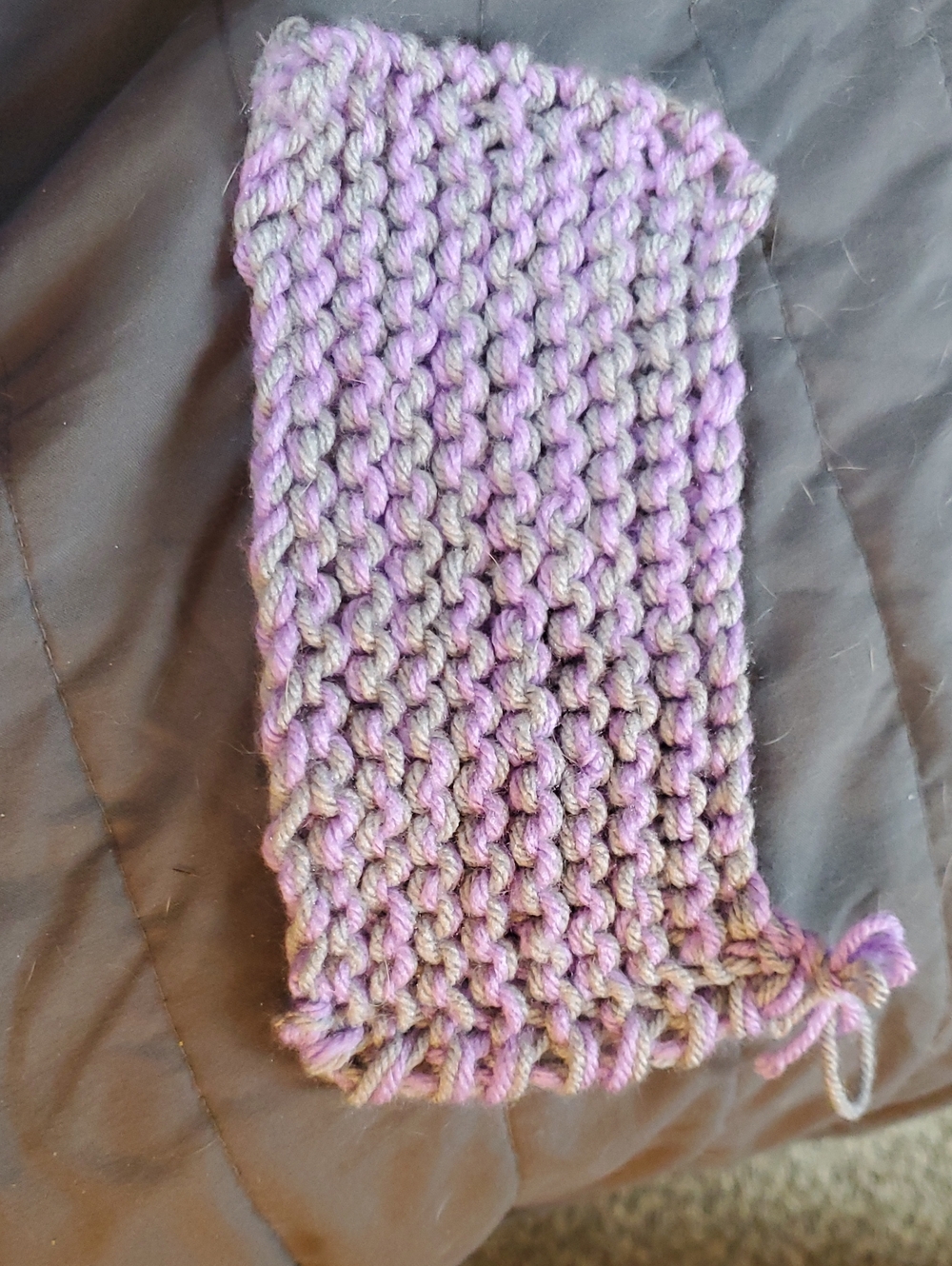 Hand-Knit Purple & Gray Make Up Remover Cloth